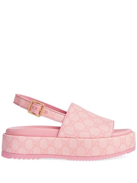 gucci shoes pink sandals|gucci pink platform sandals.